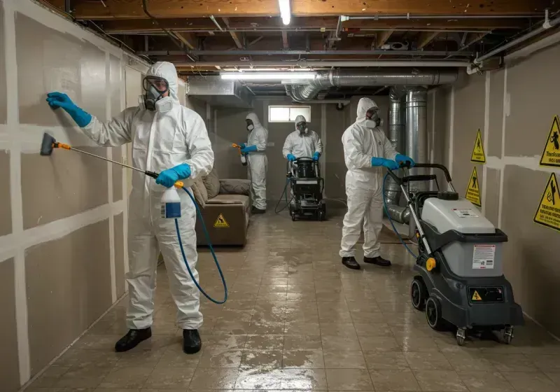 Basement Moisture Removal and Structural Drying process in Bow Bog, NH